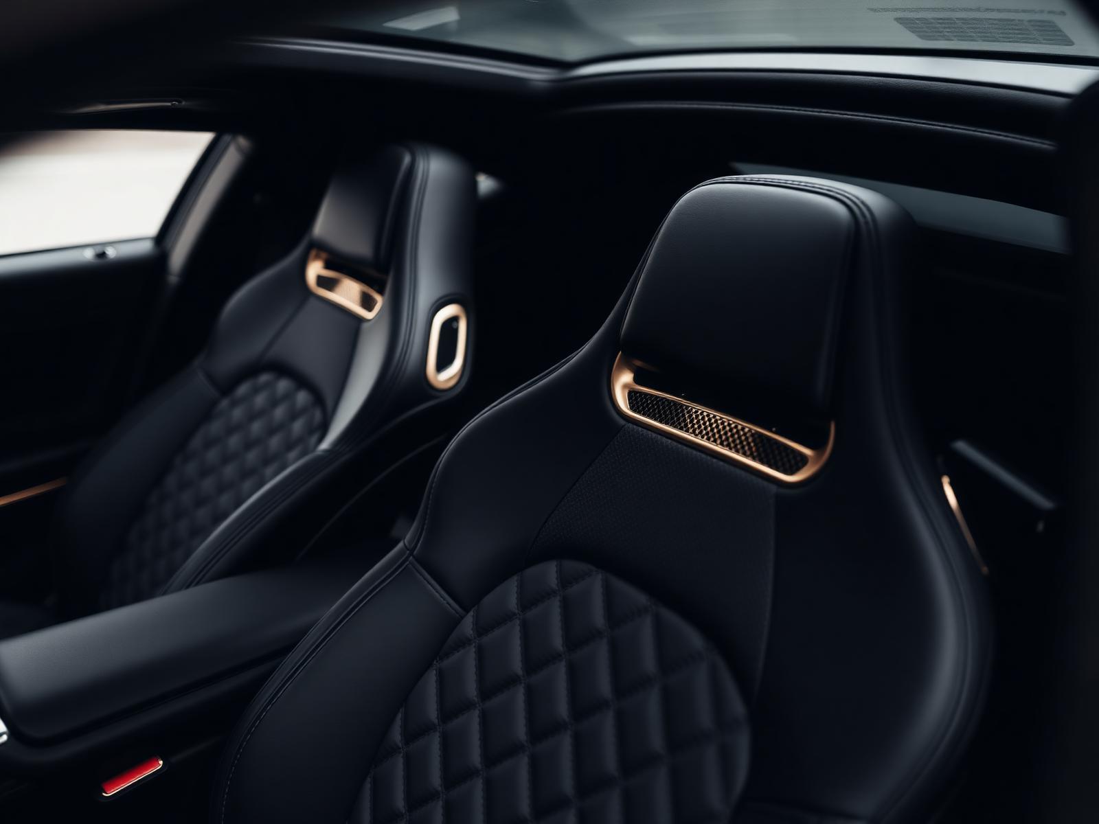 Intérieur cuir d'une voiture de luxe